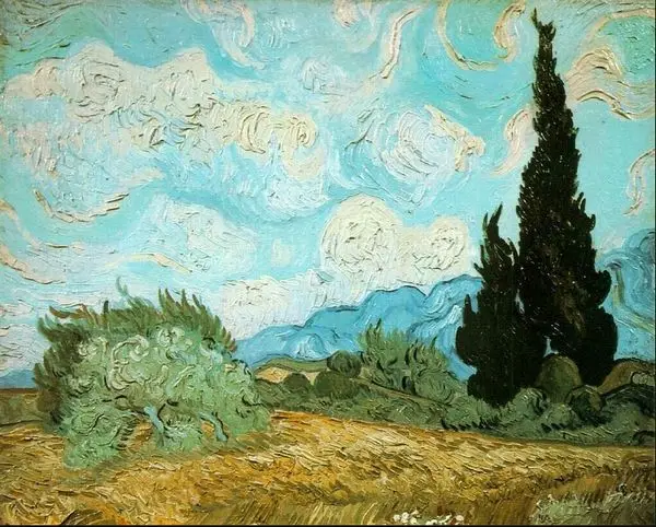 

Modern wall decoration art Van Gogh Cypresses trees picture hand painted oil painting reproduction famous artist art No Frame