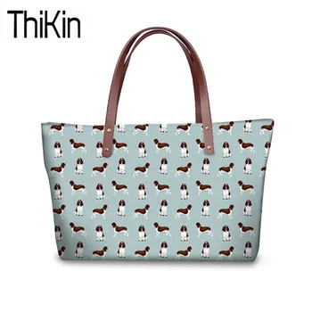 

THIKIN Large Capacity Shoulder Bags Women English Springer Spaniel Printing Handbags Ladies Hand Bag for Females Top-Handle Bag
