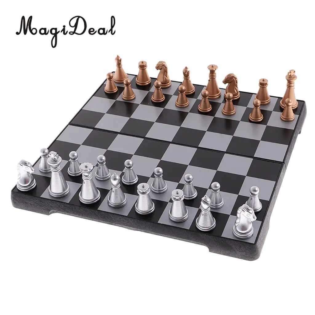 Magnetic Chess Set With Folding Chess Board Puzzle Games for Home Company School Journey Bus Picnic Kids Children Adults Toys