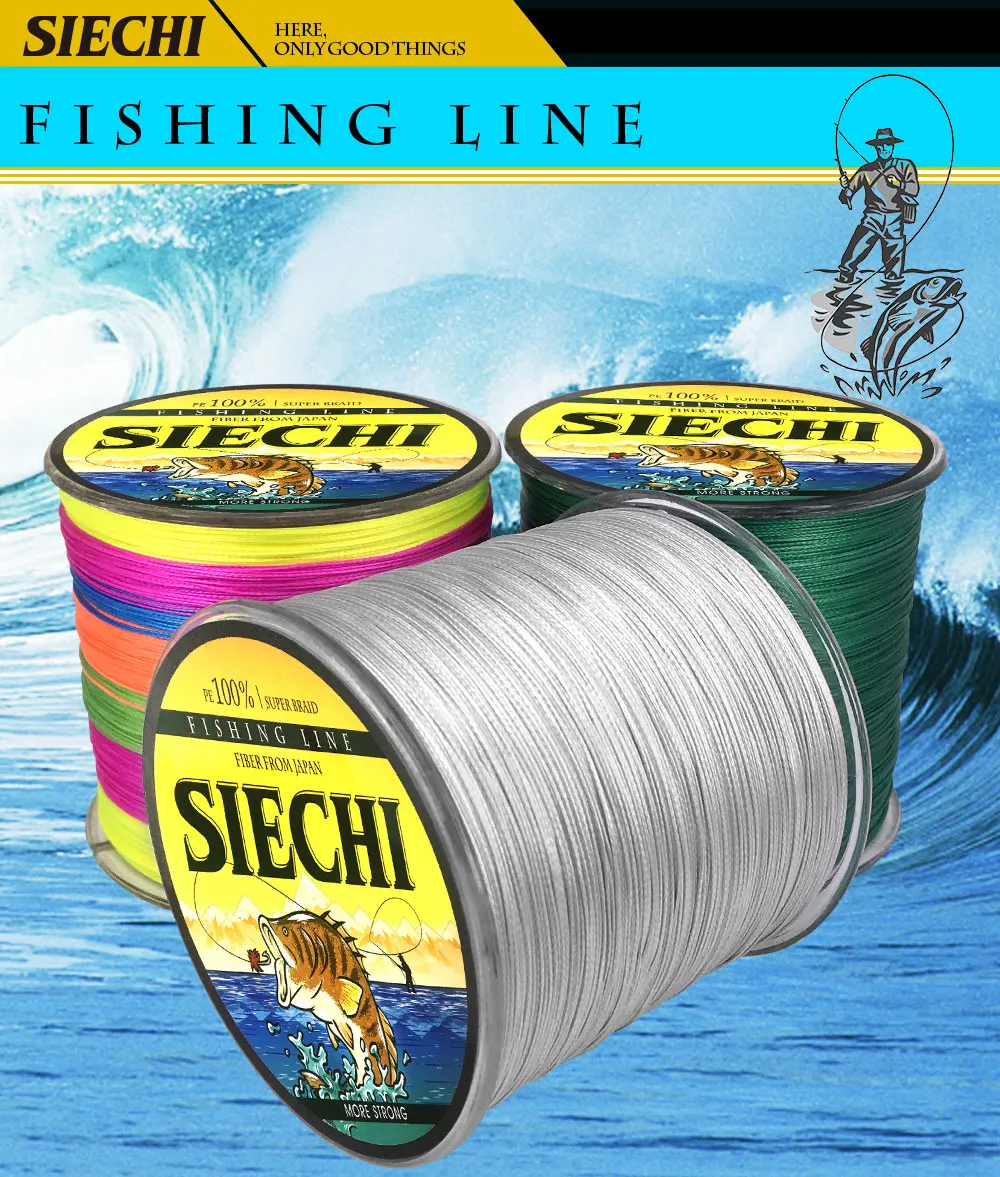 SIECHI 6 цветов рыболовная леска 8 нитей рыболовный шнур для карпа 500 м PE Pesca плетеная леска прочная рыболовная леска 20-88 фунтов