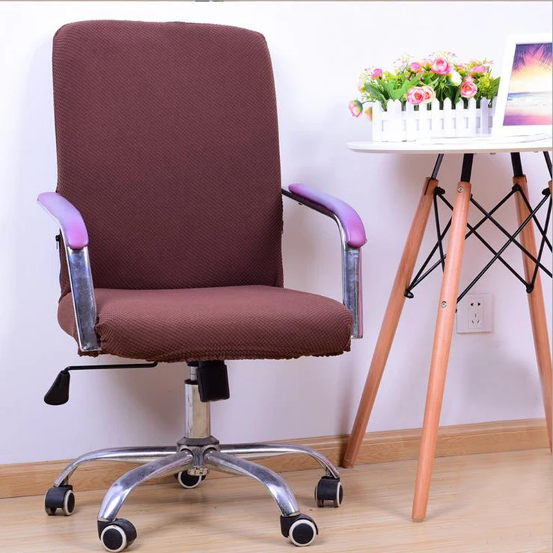 Эластичный компьютерный чехол для офисных стульев, полиэстеровый чехол для боковых стульев, растягивающийся чехол для вращающихся стульев capa de cadeira, Прямая поставка
