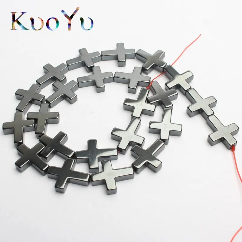 

Natural Black Cross Shape Hematite Stone Beads For Jewelry Making Spacer Beads Diy Bracelet Necklace 6x8/8x10/10x14/14x17mm