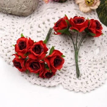 

6pcs/lot Artificial flowers Silk roses wedding shoes headdress DIY home decoration Flower wall artificial bridal wreath collage