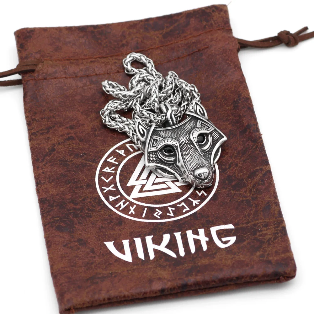 Мужское ожерелье из нержавеющей стали norse viking oidn подвеска в виде волчьей