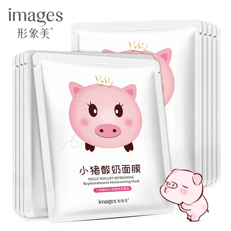 BIOAQUA Face Mask Pig Yogurt Transparent Moisturizing Whitening Oil-control Facial Sheet Mask Black Tony Moly Skin Care Korean