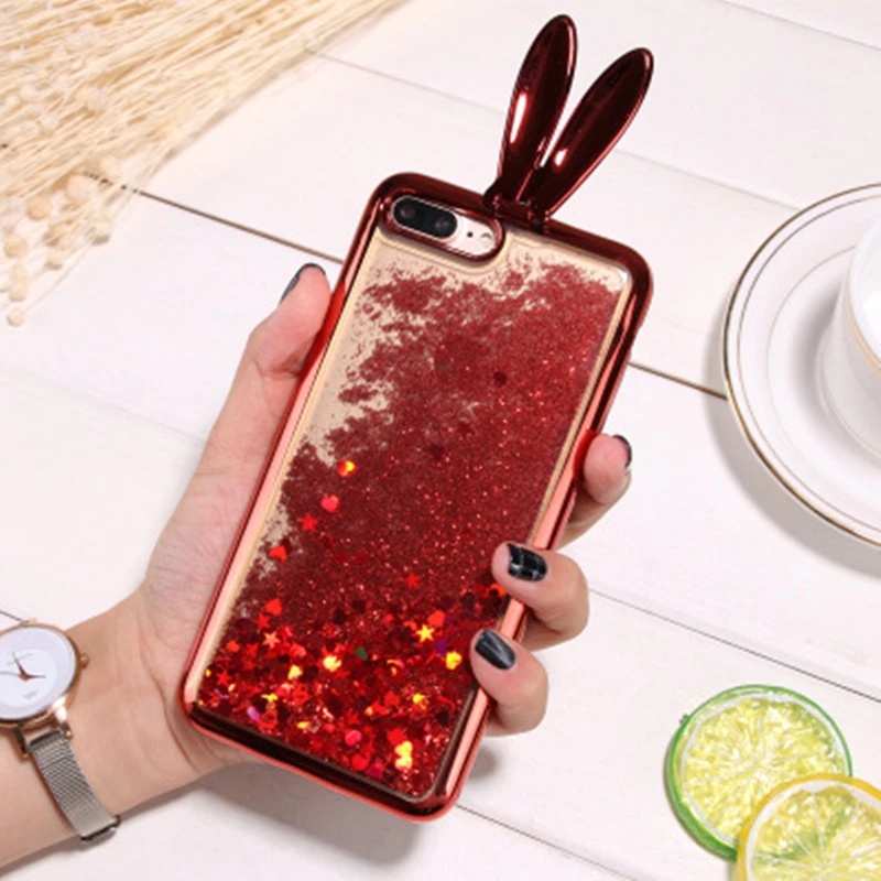 Genbitty для iphone 6s/6/7/8 P с милыми заячьими ушками зыбучие пески блеск раскладной стенд