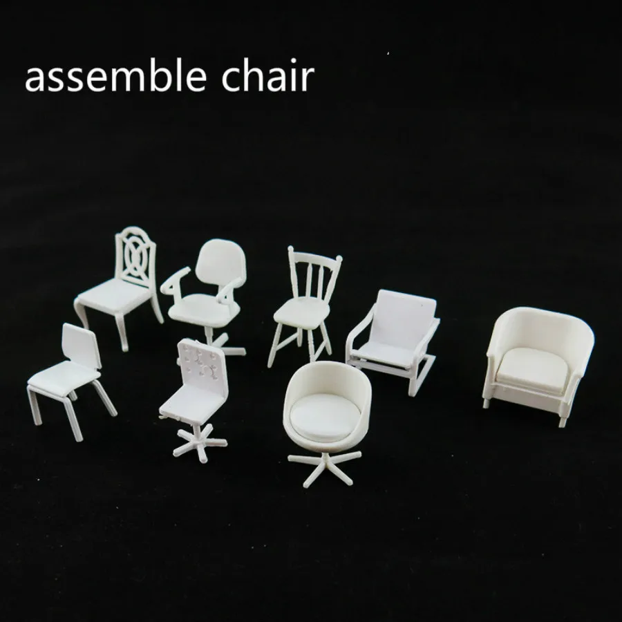 

10pcs/lot 1/25 scale 2018 new Assemble chair architecture furniture models for train layout