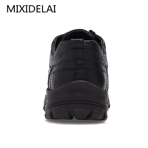 MIXIDELAI 브랜드 남성용 수제 진짜 가죽 신발, 슬립온 컴포트 비즈니스 남성 캐주얼 신발, 빅 사이즈 47 48, 고품질 4