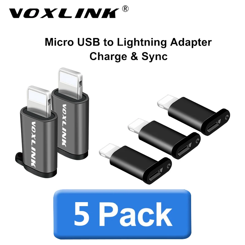 

VOXLINK Mini Micro USB To Lighting 8 Pin For Apple Adapter With Key Chain For iphone X XS XR 6 7 Plus Sync Charger OTG Converter