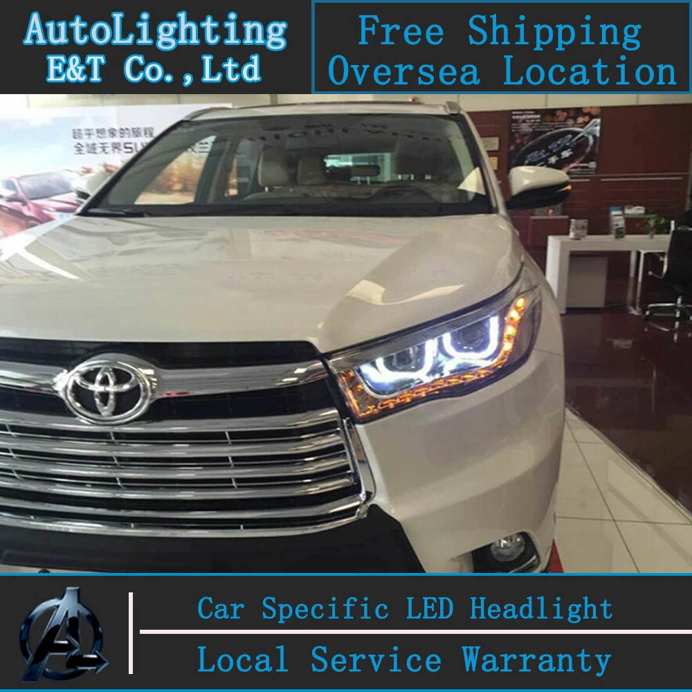 Car Styling Toyota Highlander Headlights 20142015 Highlander Led