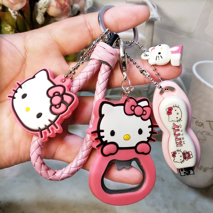 Hello Kitty Bunny Keychain Lovely Bottle Opener Use Buckle Kt Cartoon