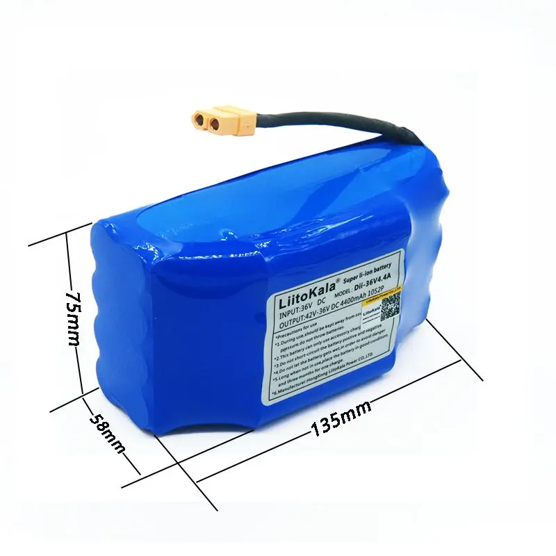 Pilha de Íon de Lítio para Scooter Novo Bateria Li-ion Recarregável 4400mah 4.4ah Elétrico Auto Equilíbrio Hoverboard Unicycle 36 v Mod. 1382505 - Image 4