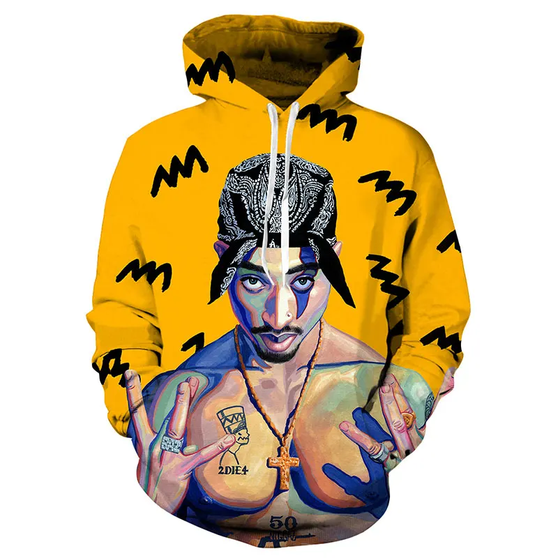 

Men's Hooded Pullover 2 Pac Tupac Style Hoodies Sweatshirt Hip Hop Streetwear Tracksuit High Quality Casual Hoody Dropship
