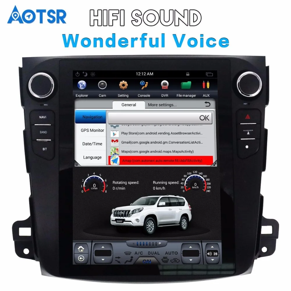 Автомобильный GPS навигатор в стиле Тесла на Android 7 1 для Mitsubishi Outlander (2006 ~ 2012) Citroen C