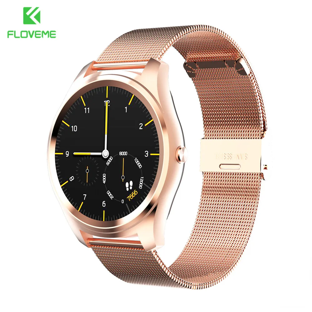 Prix pour FLOVEME K7 Bluetooth Intelligent Montre Homme Femme Montre En Acier Inoxydable Plein Montre-Bracelet Pour iPhone IOS Samsung Android Or Smartwatch Prix pour FLOVEME K7 Bluetooth Intelligent Montre Homme Femme Montre En Acier Inoxydable Plein Montre-Bracelet Pour iPhone IOS Samsung Android Or Smartwatch