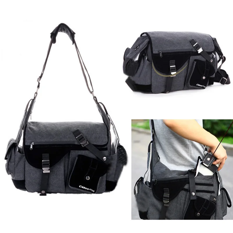 

Roadfisher Waterproof Canvas Digital SLR DSLR Camera Bag Insert Case For Canon 100D 700D 600D 650D 70D 80D 6D 5D3 5D4 Nikon Sony