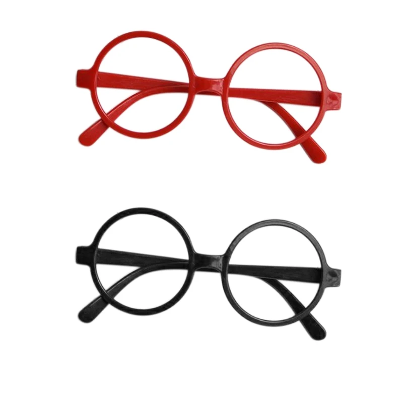 Детские круглые очки в черной или Красной оправе, рождественский подарок