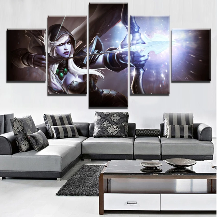  Canvas HD Painting 5 Pieces DotA 2 Game Role Pictures Home Decoration Modern Printed Poster For Liv