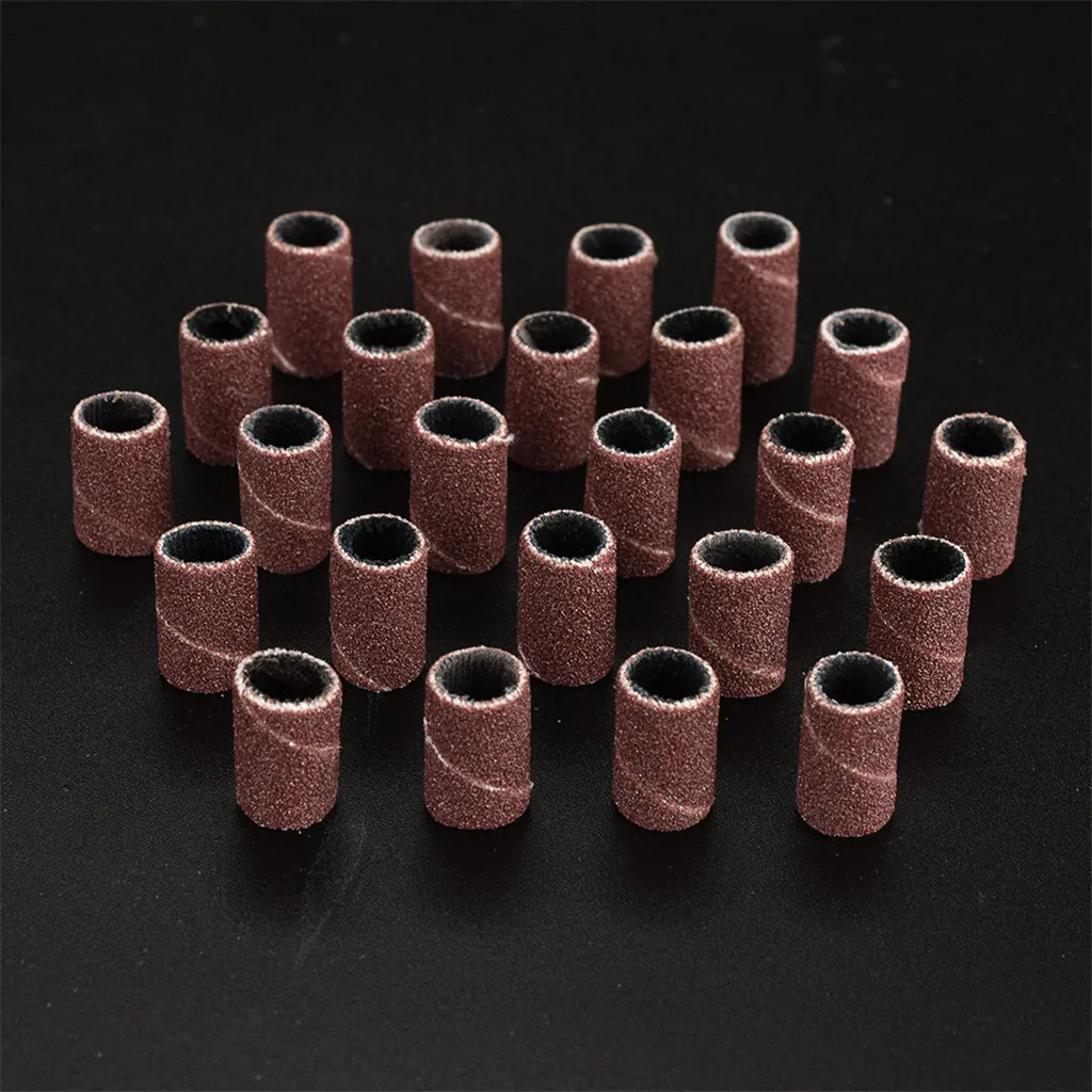100pcs Nail Dedicated Sanding Ring Bands Grinding Head Polisher Essential Supplies Sand Circle for Nail Drill Bits