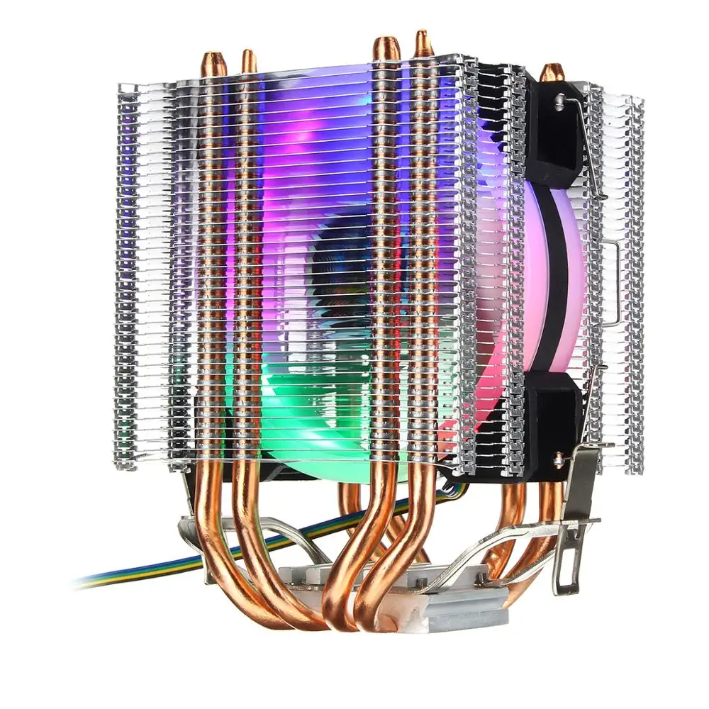 3 контактный/4 контактный RGB светодиодный кулер для процессора 4 тепловая Труба