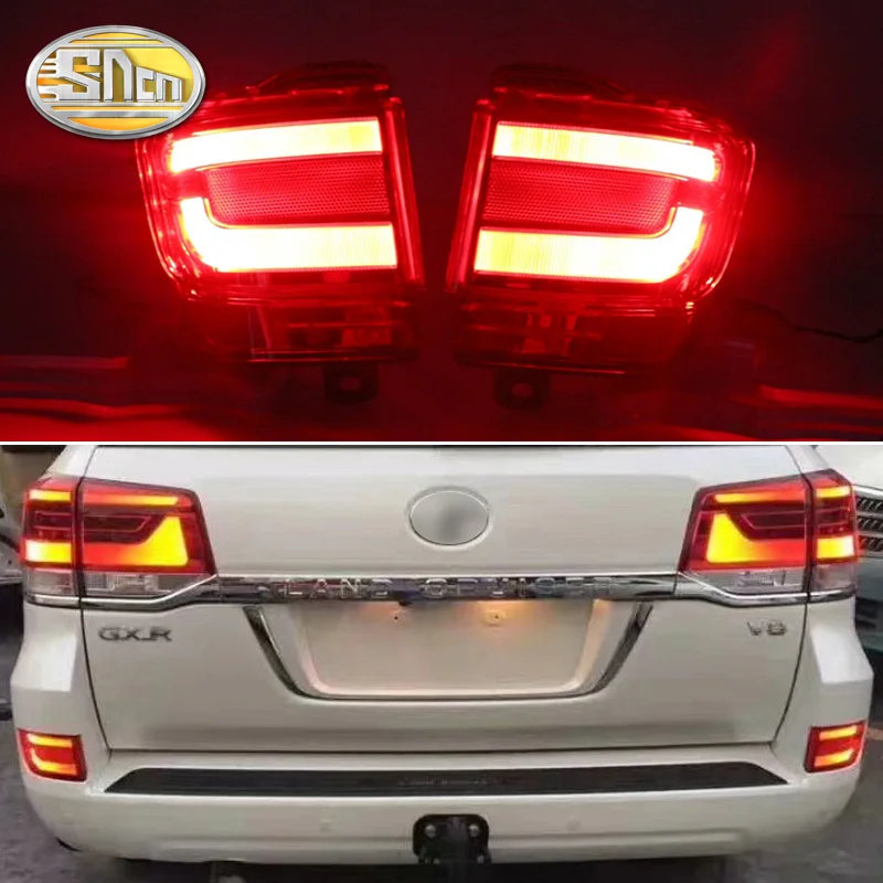  2PCS For Toyota Land Cruiser FJ200 LC200 2016 2017 2018 SNCN Car LED Rear Fog Lamp Bumper Light Aut - 32955045249