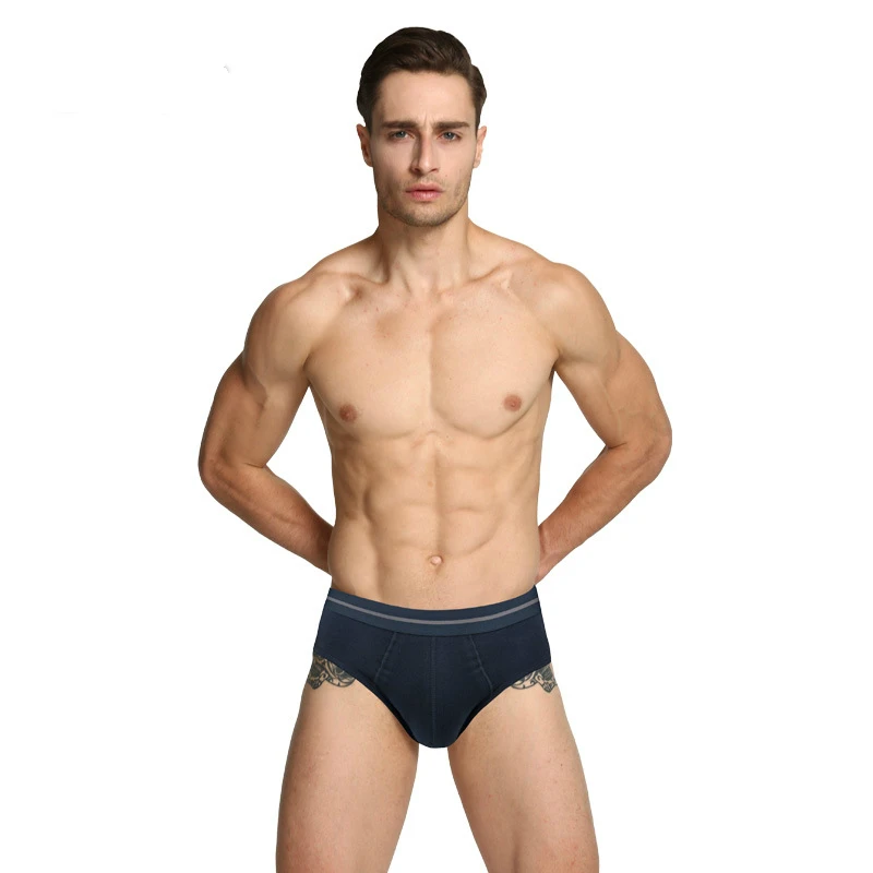 

New Product Fashion Cotton Men's Briefs Convex Bag Camouflage Cool Fashion Sexy Pure Black White Mid Waist Underpant