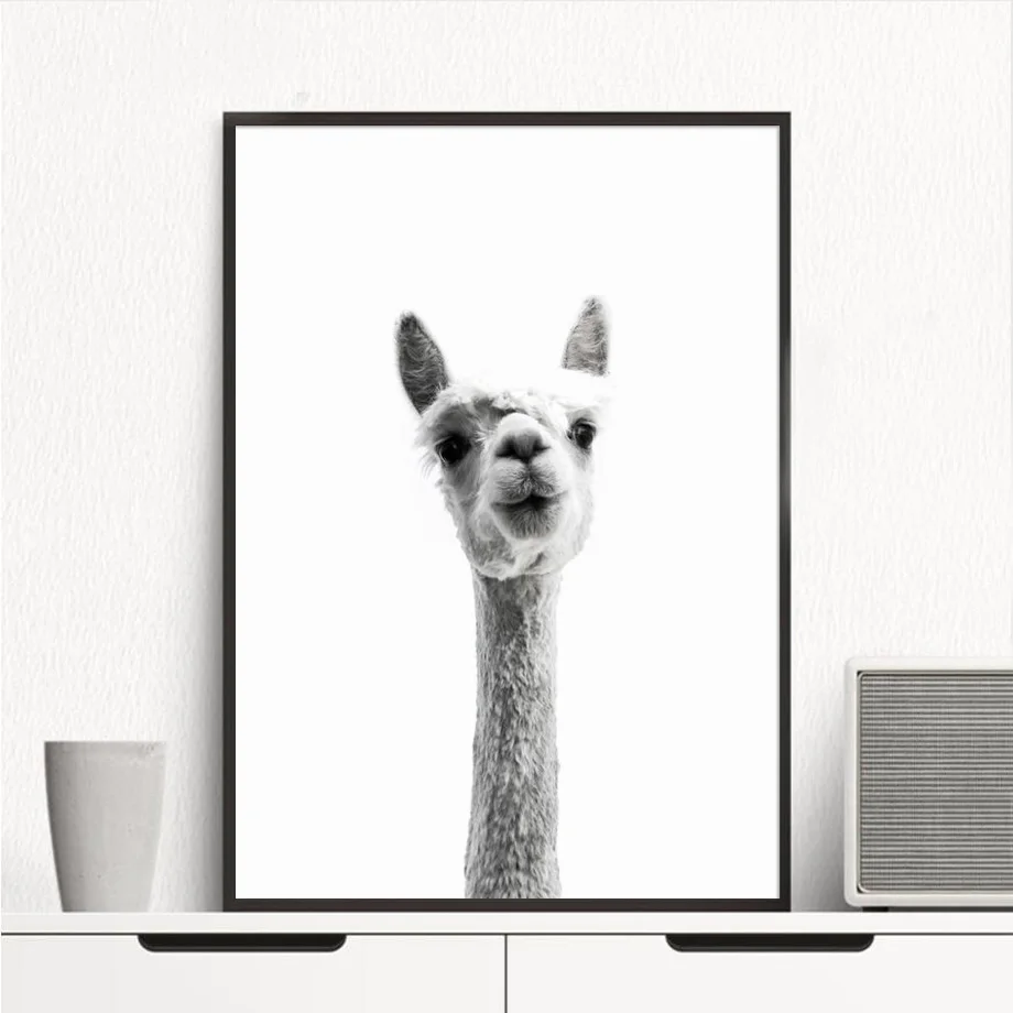 Kawaii Llama настенная живопись холст скандинавские постеры и принты ретро постер
