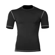 Men’s Sportswear Tights Short-sleeved Pure Color Quick-Drying T-shirt Running Basketball Fitness Clothes Compression