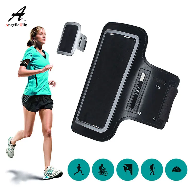 

Gray Armbands Waterproof Gym Sports Running For iphone 5 5s 5c SE X 10 8 6 6s 7 plus 4 4s Arm Band Fitness Phone Bag Case Pouch