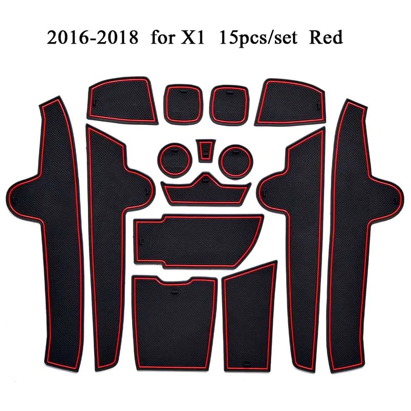 

for BMW X1 2016-2018 Car Non-slip Door Groove Pad Dust-proof Gate Slot Mat Cup Holder Cushion Decorative Interior Accessories