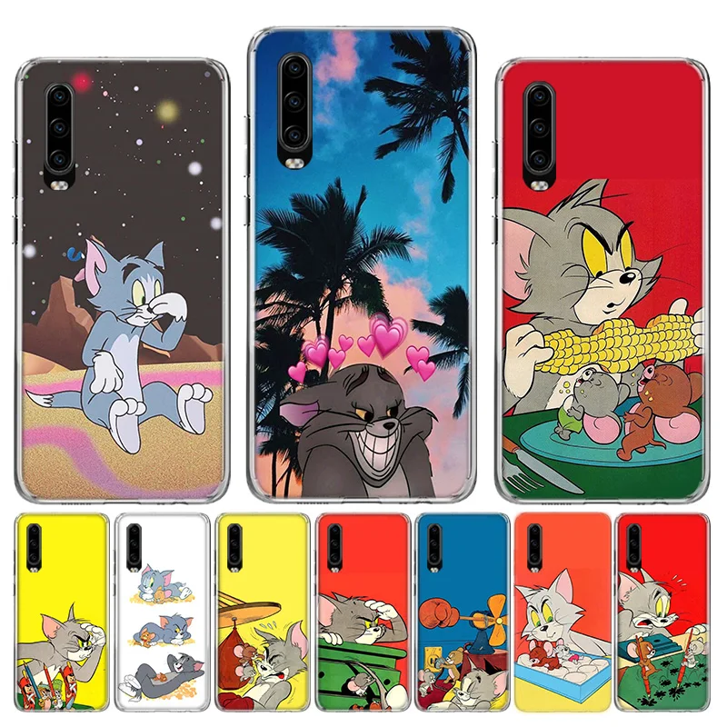 

Toms and Jerrys Cartoon Phone Case for Huawei P30 P20 Mate 20 10 Pro P10 Lite P Smart + Plus 2019 Cover Shell Capa Coque