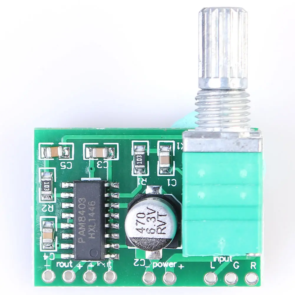 

PAM8403 5V Power Audio Amplifier Board 2 Channel 3W Volume Control USB Power