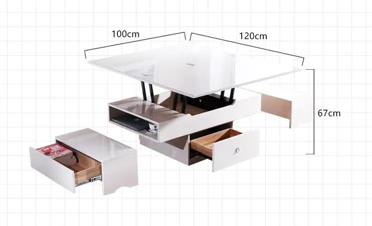 Многофункциональный подъемный стол. Таблица двойного назначения складные телескопические хранения. Небольшой чайный столик
