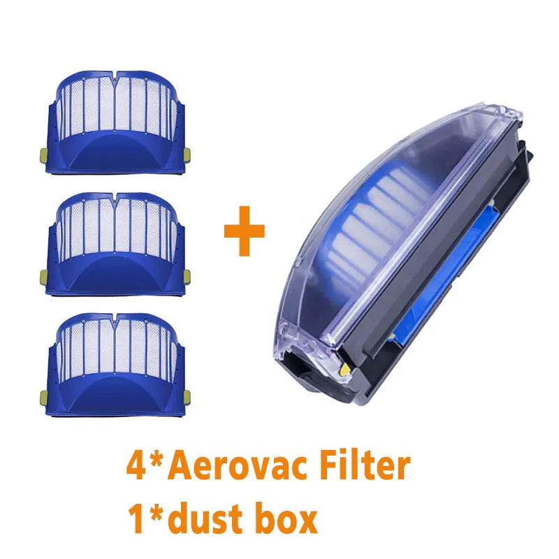

Dust Bin Filter Compatible with iRobot Roomba 500 600 Series with 4*filter replacement Parts vacuum dust bin spare parts kit