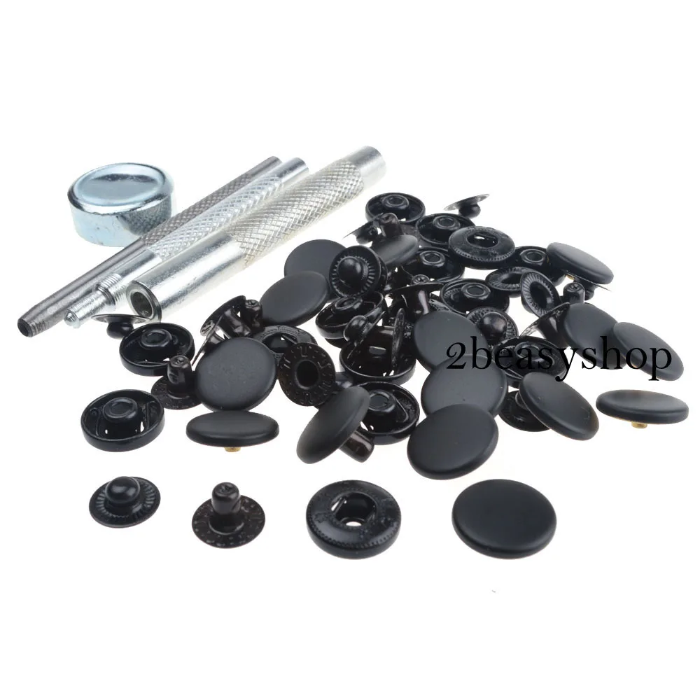 Buy Wholesale High Quality 15mm Black Matte Snap Fasteners w/Tools Sewing