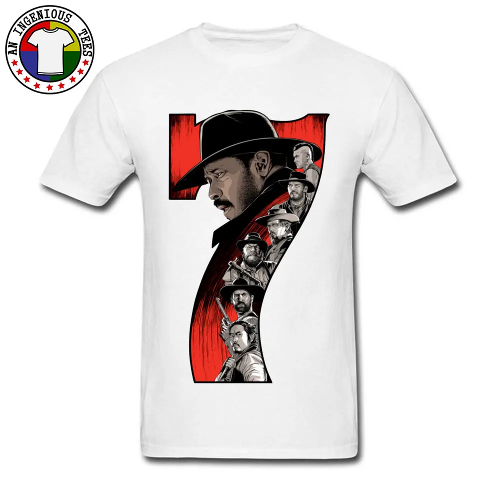 The Magnificent Seven -3304 Normal Summer/Fall Pure Cotton O Neck Boy Tops Shirt Group T Shirt Graphic Short Sleeve T Shirts The Magnificent Seven -3304 white