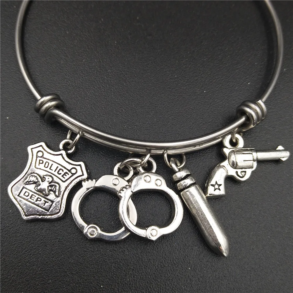 Buy Police Officer Bracelet. Gift for Policewoman. Stainless Steel Bracelet:  she Believed She Could and She Did With Police Badge. Online in India - Etsy