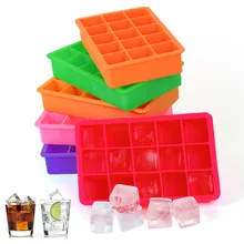 Популярный DIY кубик льда, форма квадратной формы, силиконовый лоток для льда, фруктовый кубик для мороженого, кухонный бар, случайный цвет