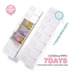 

Seven Days Week Pill Medicine Tablet Box Case Holder White