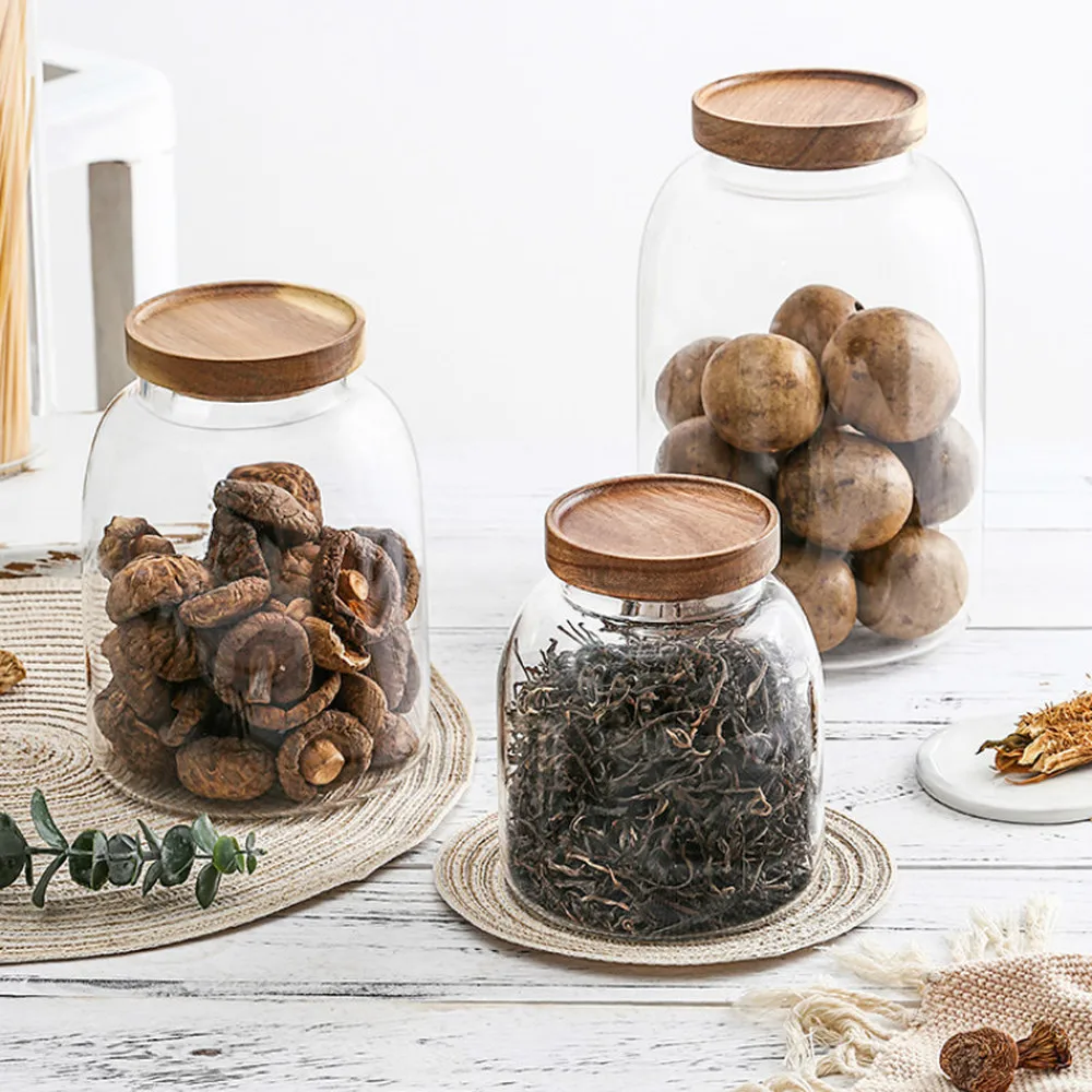 

Kitchen tea canisters clear milk powder bottles glass sealed cans food cereals storage cans LM01241028