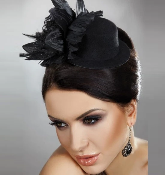 

New 2014 Royal Fashion Veil Fascinator Feather Flowers Mini Cocktail Hats Birdcage Visor Bridal Hair Accessories Women WIGO0150