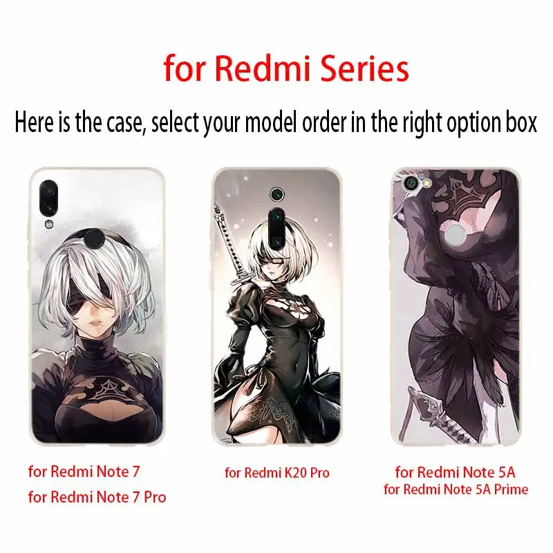 Мягкий силиконовый чехол для Xiaomi Redmi 9a 8a 7a 6a Note 9 8 7 6 5 Pro 9s 8t Модный nier automata|Бамперы| |