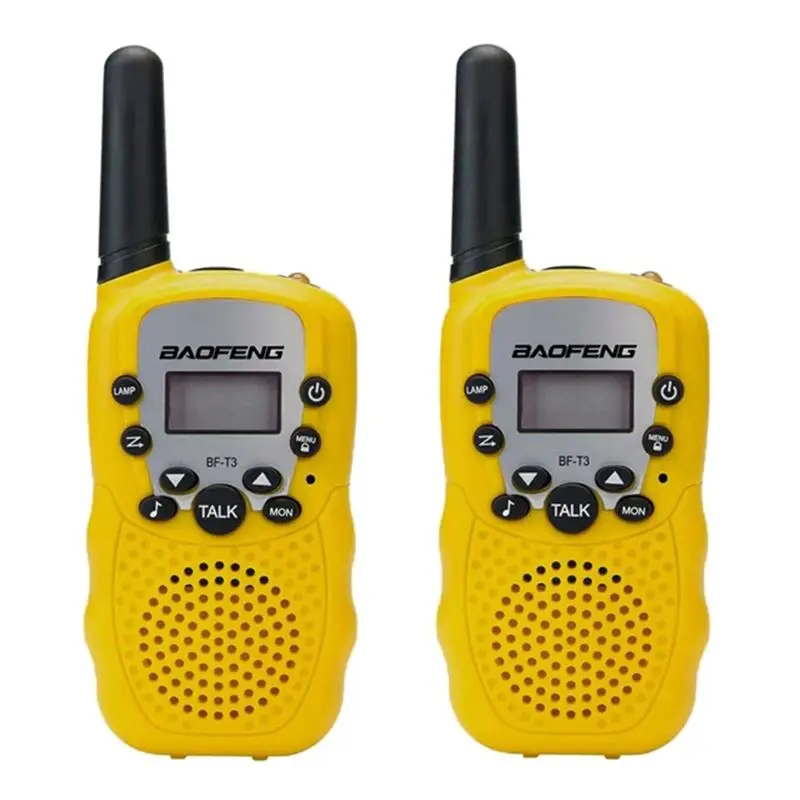 2 шт. BF-T3 UHF462-467MHz 8-канальный сетевой видеорегистратор Портативный двухсторонняя 10 мелодий звонка радио приемопередатчик для детей радио Kid иди и болтай Walkie Talkie - Цвет: Цвет: желтый
