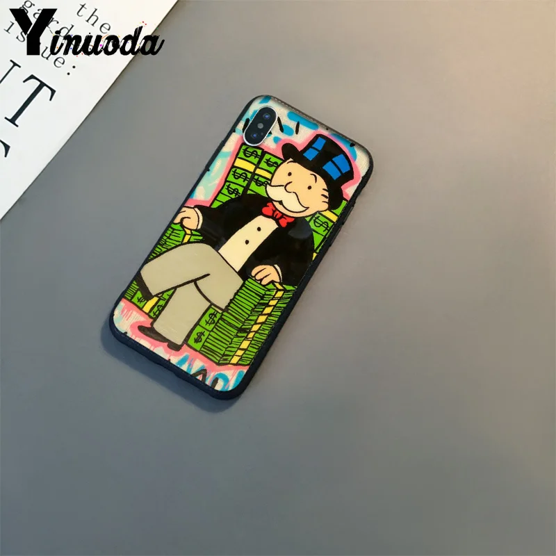 Черный чехол Yinuoda из ТПУ с мультипликационным долларом для Apple iPhone 8 7 6 6S Plus X XS MAX 5 5S