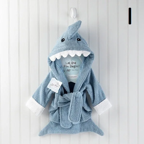

Blue Pink Cotton Towel Fabric Animal Modeling Hooded Baby Bathrobe Soft Cartoon Kids Bath Robe Towel Infant pijamas Dress