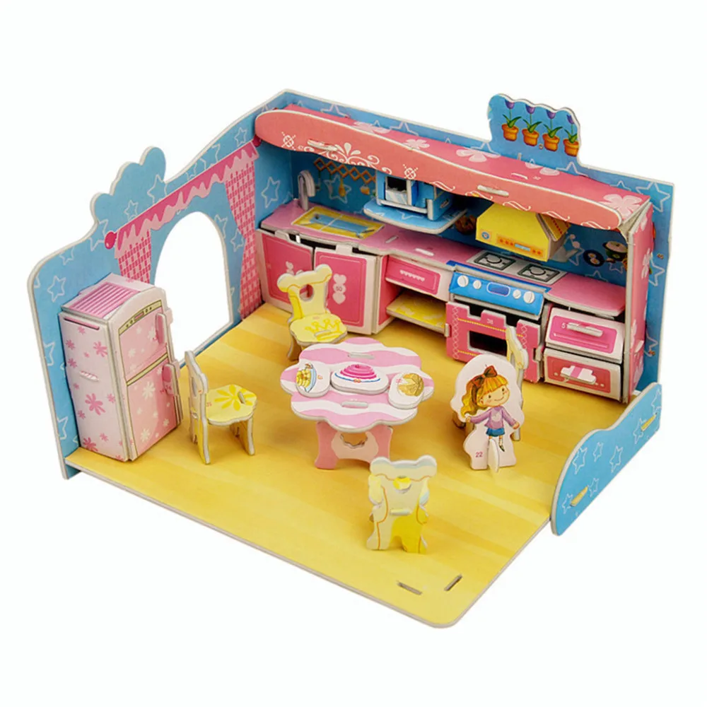 3D детские игрушки головоломка спальня кухня гостиная ванная комната бумага