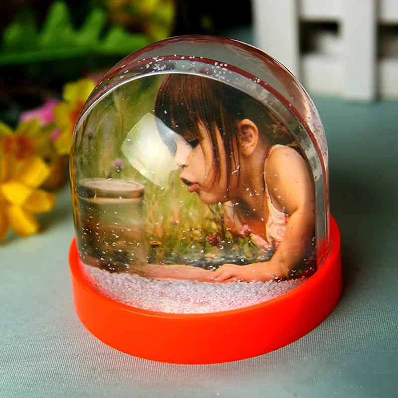 

Crystal Water Injection Photo Frame Glitter Powder Shaped Sequins Farmhouse Semicircular Water Polo Photo Frame Home Decorations