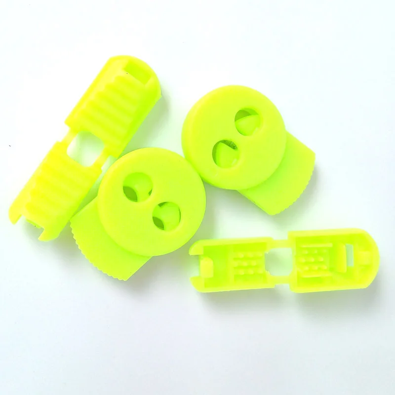 JUP1-50 Sets Fluorescent Green Buckle Elastic Shoes Buckles Decorative Buckles Child Adult No-tie Shoelace Never Tie Laces Again