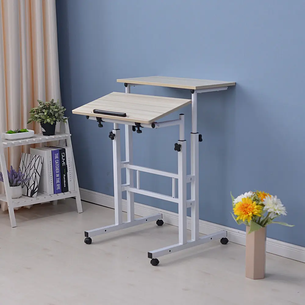 Mobile Stand Up Desk Height Adjustable Computer Work Station