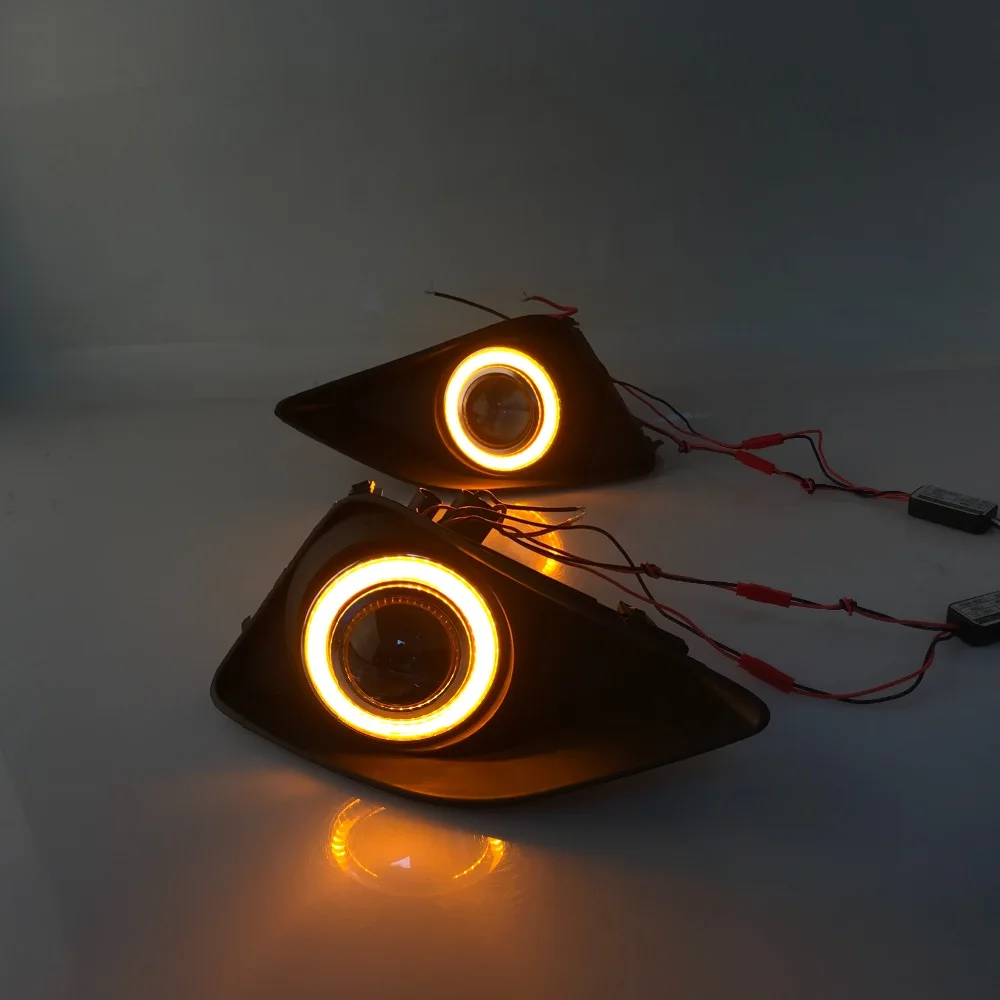 RQXR противотуманная фара вождение свет в сборе для Toyota Corolla 2006-2010 cob angel eye светодиодные дневные ходовые огни сигнал поворота